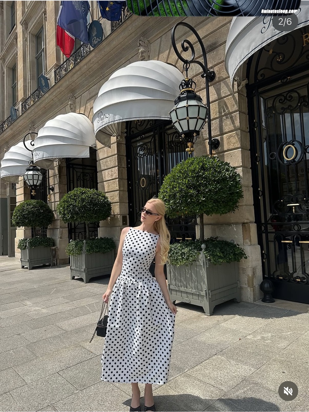 Sleeveless White Polka Dot Midi Dress